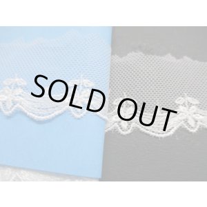 画像: 幅約3.2c 人気の花柄のチュール! シロ 1M