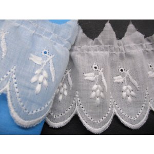 画像: 幅約6.2ｃ　可愛いスズラン柄のフリル　シロ　2M