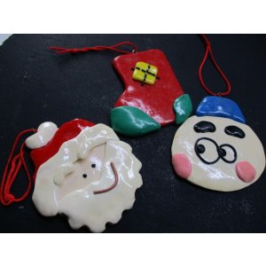 画像: クリスマスツリーのお飾りにに如何!?お買い得でメッチャ可愛い粘土のアップリケ 3個入