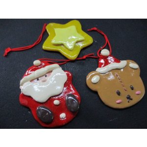 画像: クリスマスツリーのお飾りにに如何!?お買い得でメッチャ可愛い粘土のアップリケ 3個入
