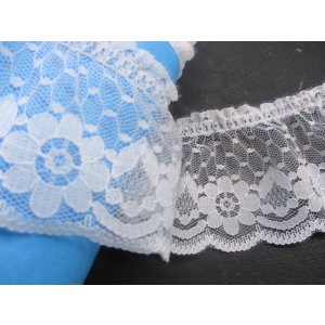 画像: メッチャお買い得な数量限定!特価品!!!シロの人気のラッセルフリル原反売り●