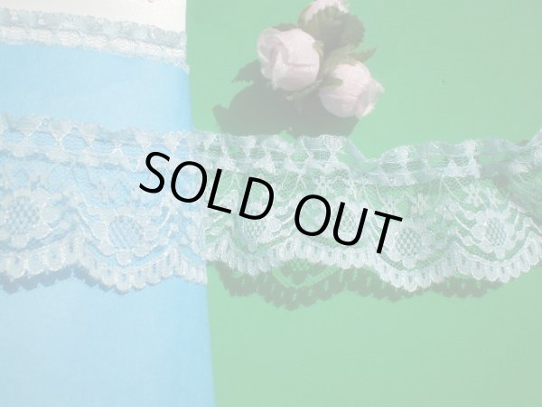 画像1: 幅約4.5c ブルーの人気のフリル・10M　●