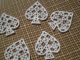 画像: ちょっとお洒落なスペード柄　綿モチーフレース　５枚