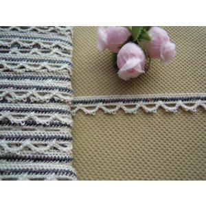 画像: 麻混メタリックトーション クロ 幅約0.9c人気のレース 3M