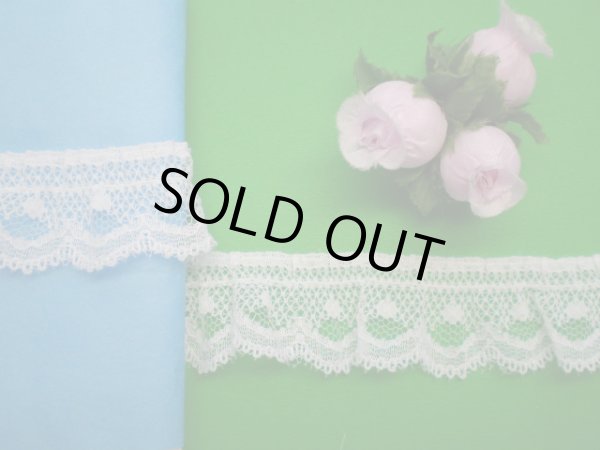 画像1: 幅約2.3ｃ　シロのピコみたいなフリル・10M　●