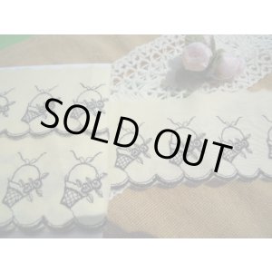 画像: レース工房☆太陽のオリジナル柄 レモンィエローの可愛いブーケ柄 2M