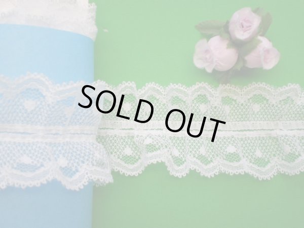 画像1: 幅約4.6ｃ人気のシロの両山・フリル・10M　◎