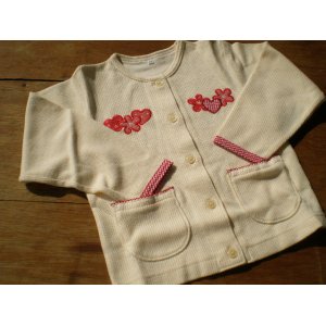 画像: 綿の生成りのニットの子供服　サイズ１１０