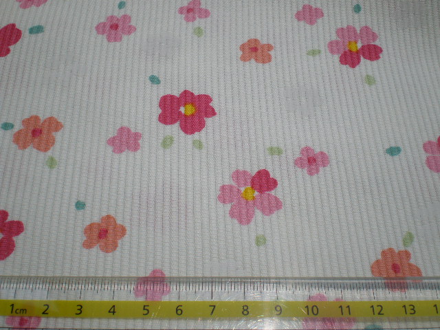 画像: ピンクの小花のピケワッフル 2M