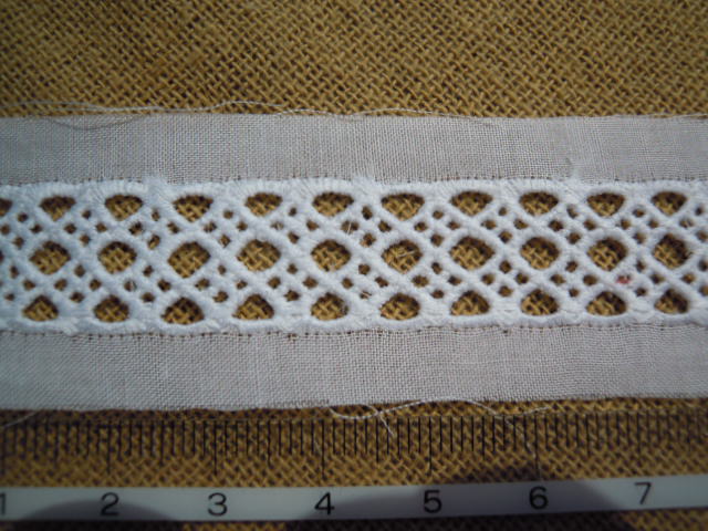 画像: 幅約3ｃ　シロの人気の綿ハシゴレース　9M