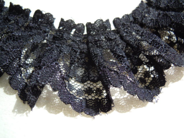 画像3: 人気のクロのボックス加工　フリ・フリ・フリル・ラッセルレース　5Ｍ　●