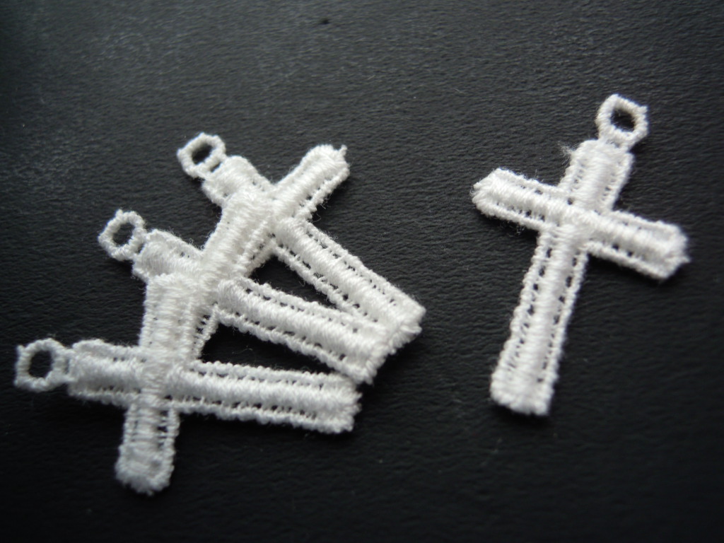 画像2: 流行の綿ケミカル　人気のミニクロス柄のアクセサリーレース　4枚