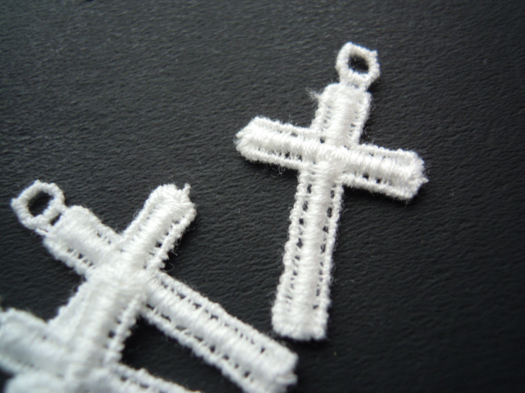 画像1: 流行の綿ケミカル　人気のミニクロス柄のアクセサリーレース　4枚