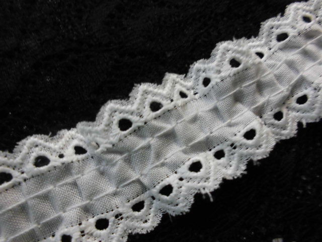 画像1: 幅約2.4ｃ 　オフシロのエレガントな綿フリル　3M