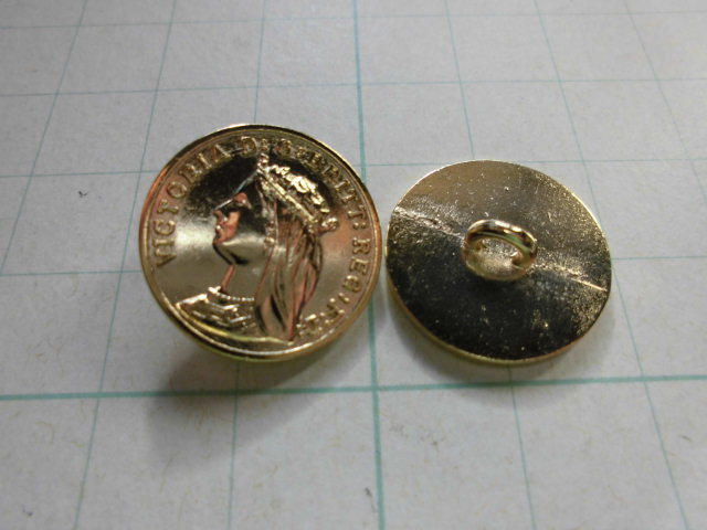 画像: 約18ｍｍ　人気のコイン柄　ゴールドのカラーボタン　4個入り