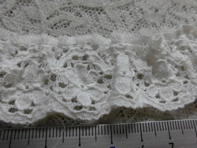 画像: 幅約3c　可愛い人気の綿みたいなオフシロのフリル　1.2M