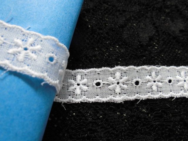 画像1: お買い得品！ハンパ物市！人気のシロの綿レース　1.5M