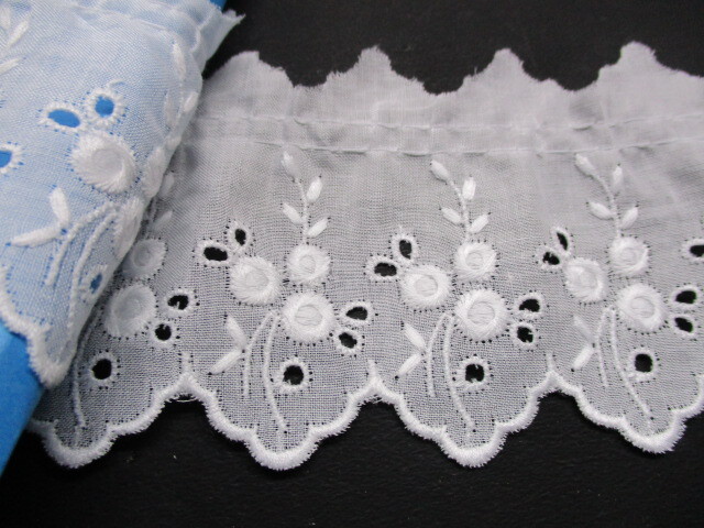 画像1: 幅約6ｃ　可愛い綿フリル　シロ　2M