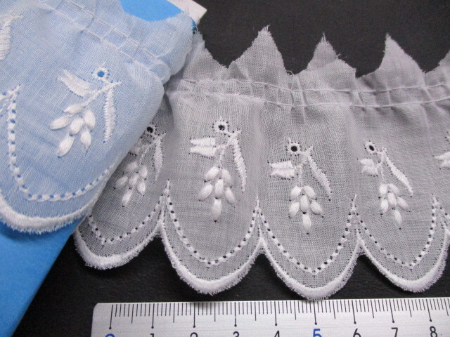 画像: 幅約6.2ｃ　可愛いスズラン柄のフリル　シロ　2M