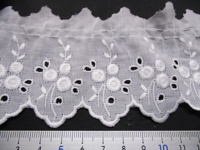 画像: 幅約6ｃ　可愛い綿フリル　シロ　2M