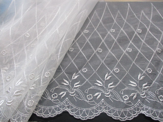 画像1: 流行の兆し、ロマンティックレース！！！　　オフシロの中幅高級オーガンジレース　1.5M