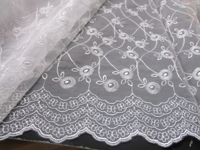 画像: 流行の兆し、ロマンティックレース！！！　　シロの中幅高級オーガンジレース　1.5M