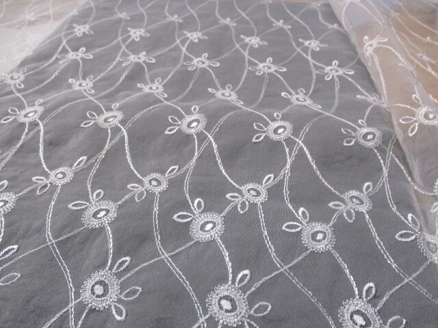 画像2: 流行の兆し、ロマンティックレース！！！　　シロの中幅高級オーガンジレース　1.5M