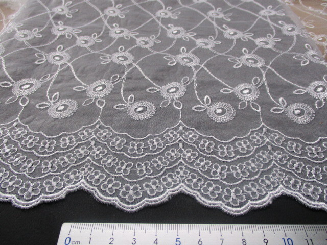 画像1: 流行の兆し、ロマンティックレース！！！　　シロの中幅高級オーガンジレース　1.5M