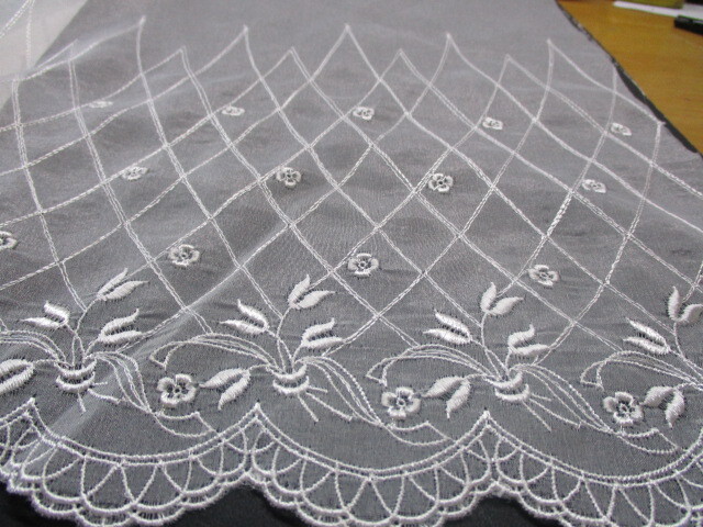 画像: 流行の兆し、ロマンティックレース！！！　　オフシロの中幅高級オーガンジレース　1.5M