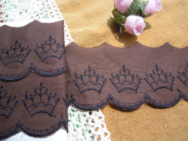 画像2: レース工房☆太陽オリジナル柄　チャ色のティアラ柄　6.5M