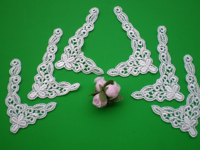 画像1: オフシロのエレガントなケミカルモチーフレース　３組（６枚）