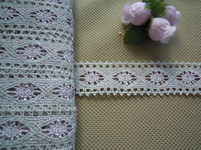 画像2: 麻混メタリックトーション　ピンク　幅2.4ｃ一番人気の両山レース　1.5M