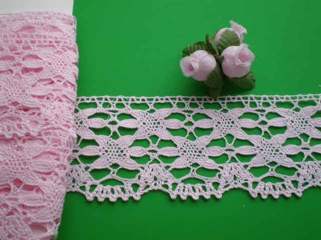 画像1: 幅5.2ｃ　ピンクの綿トーション・1.5M